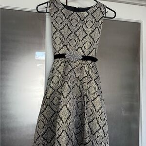 Girls Rare Editions Black and Cream Midi Dress